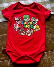 EUC Nintendo Super Mario Bros Infant Red One Piece 6-9 months Video Game Outfit