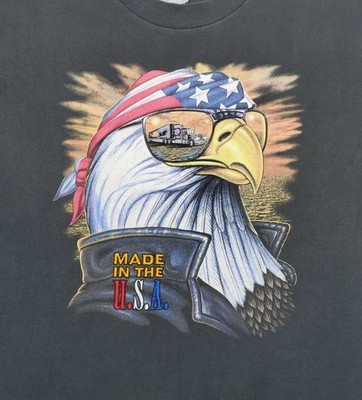 Vtg Easyriders Bike Week Tour '98 Black American Eagle Made In USA T-Shirt Large