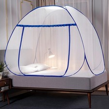 Pop-Up Mosquito Net Tent Foldable Mosquito Net Zipper Single Door Netting Tent