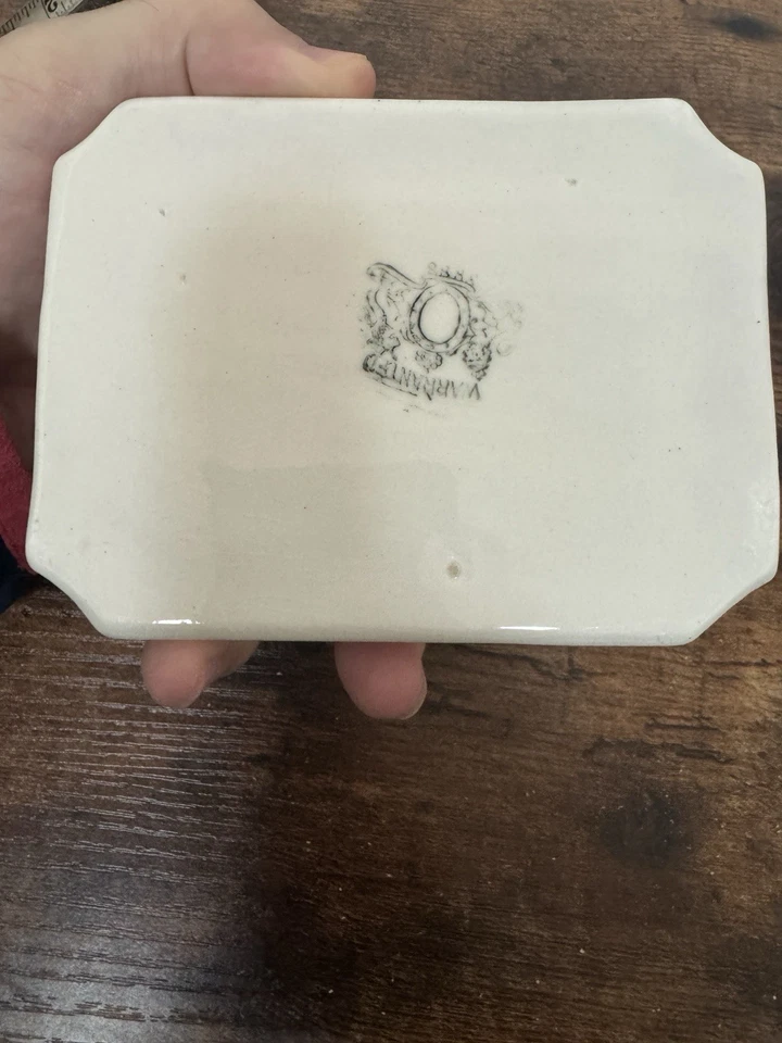 antique porcelain  Dividers Soap Dish Floral Transferware Pattern Free Ship - Image 4 of 4