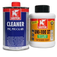 Spar-Set> Griffon Pvc Kleber Uni 100 Xt 500Ml Thf Frei + Reiniger Cleaner 500Ml