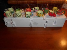 New/Open Box ADORABLE "Westland Giftwear" MINIATURE TEA CUPS Set of 12 w/Tags