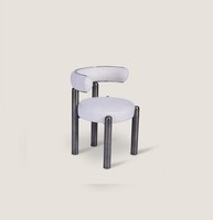 Designer WeißEr Stuhl Esszimmer StüHle Polster Textil Einsitzer MetalfüßE