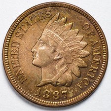 1887 Indian Head Penny Cent Extremely Fine (XF) Cleaned