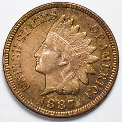 1887 Indian Head Penny Cent Extremely Fine (XF) Cleaned