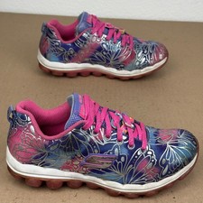 Skechers Skech-Air Butterfly Girls Size 4 Athletic Sneakers Blue Pink Damaged