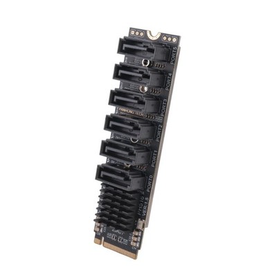 M.2 MKEY PCI-E Riser Card M.2 NVME zu SATA3.0 PCIE zu  6Gpbsx6-Port Erweite1796