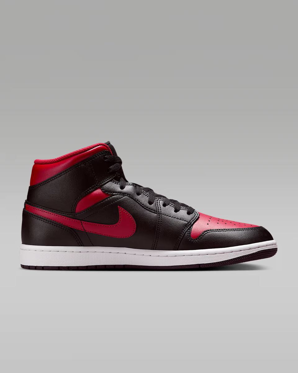 Jordan 1 Mid Black Summit White Varsity Red Men's | Size 8 - 14 | eBay