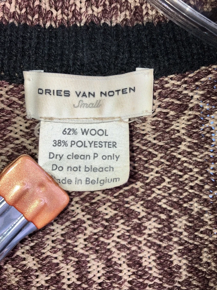 S Dries Van Noten Hecho en Bélgica Grueso Cárdigan Suéter Cinturón Foto 3 de 3