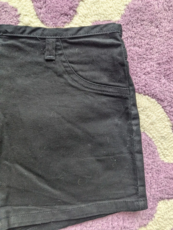 Shorts elástico vintage anos 90 Y2K selo úmido azul asfalto preto algodão tamanho pequeno  - Imagem 3 de 4