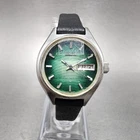 Seiko Automatic Watch Women 24mm Green Dial Silver Tone Daydate 2206-0300 Runs