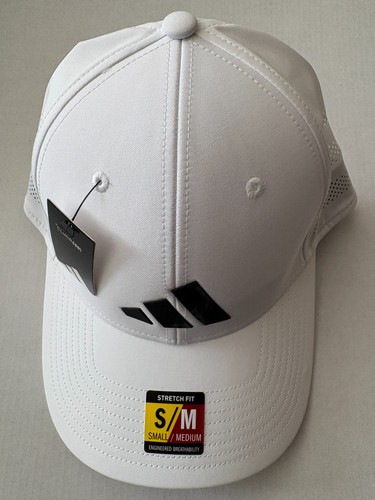 NWT Adidas Men's Release 3 Stretch Fit Cap White S/M
