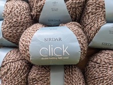 'SIRDAR CLICK DK WITH WOOL YARN' ~ 10 x 50g Balls in Shade 0167 ~ Peppercorn
