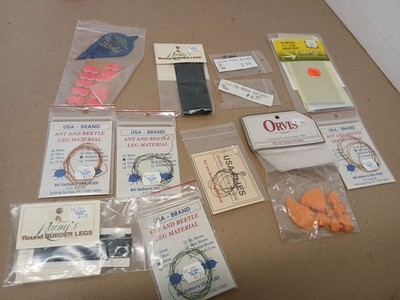 Vintage Fly Tying Materials Lot Hareline Umpqua Orvis Feathers Rubber Legs