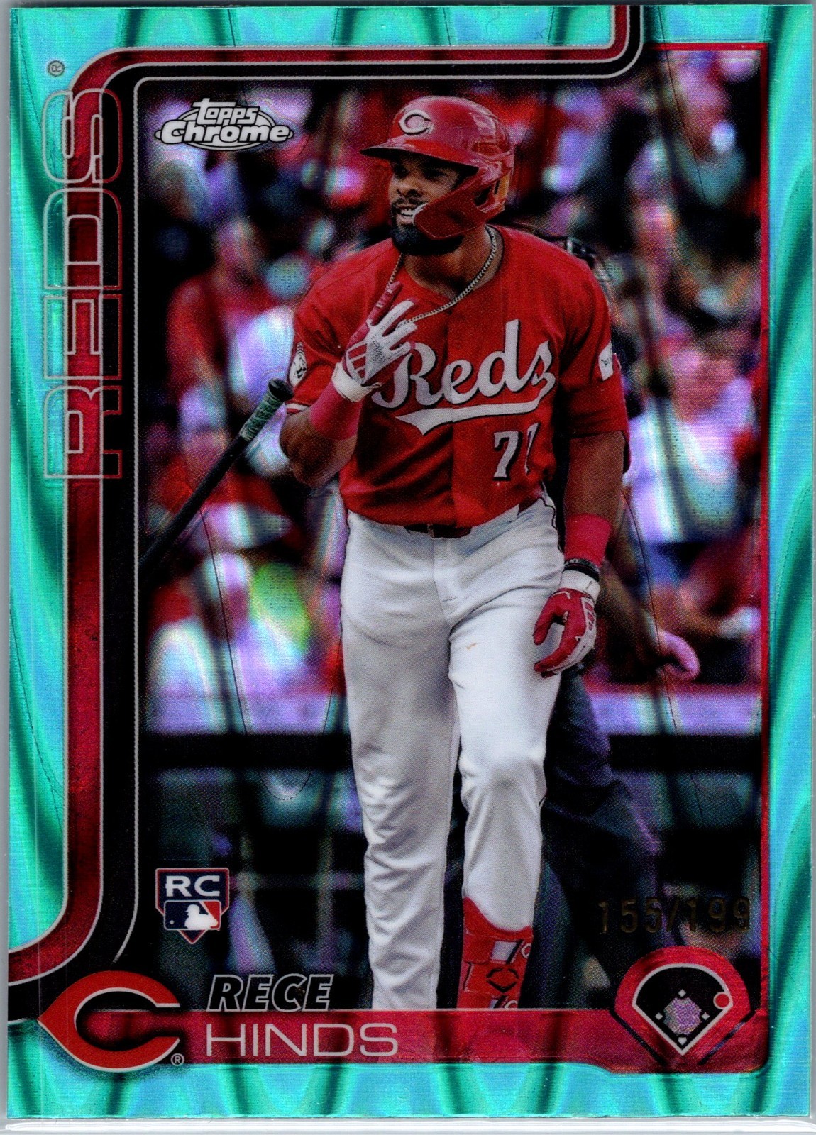 Rece Hinds - 2025 Topps Chrome Aqua Raywave - /199 - #253