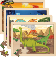 Kinder Holzpuzzle Tierwelt Ab 3 Jahren 4X24 Teile Lernspielzeug