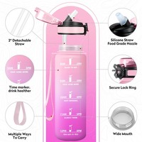 Trinkflasche 1L Kollykolla, Bpa-Frei, Auslaufsicher, Sportwasserflasche Mit