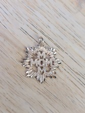 14k Solid Yellow Gold MOM Charm .97"x.84" Necklace Pendant 2grams