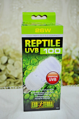 2 (twoExo )Terra Reptile UVB 100 - Bulb - 26W  Tropical Terrarium NEW free Ship