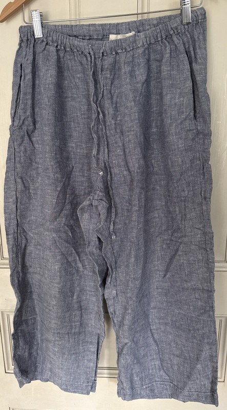 CP Shades Wide Leg Linen Pants Large Blue