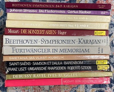 Deutsche Grammophon Vinyl Box Set Lot Of 12 Mozart Strauss Beethoven Ives Tulip