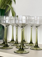 9x Jugendstil Art Nouveau Stengelgläser Weinglas Wilhelm Wagenfeld um 1900-1920