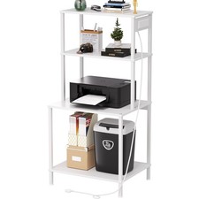 Printer Stand with Charging Station, 49Tall 4-Tier printer Stand with Storage...
