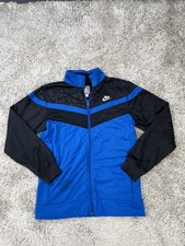 Nike Jacket Youth XL 18-20 Blue Black Track Full Zip Swoosh Chevron 341706-011