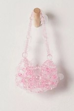 Susan Fang Pink Beaded Flower Bag Resin Material With Box $348