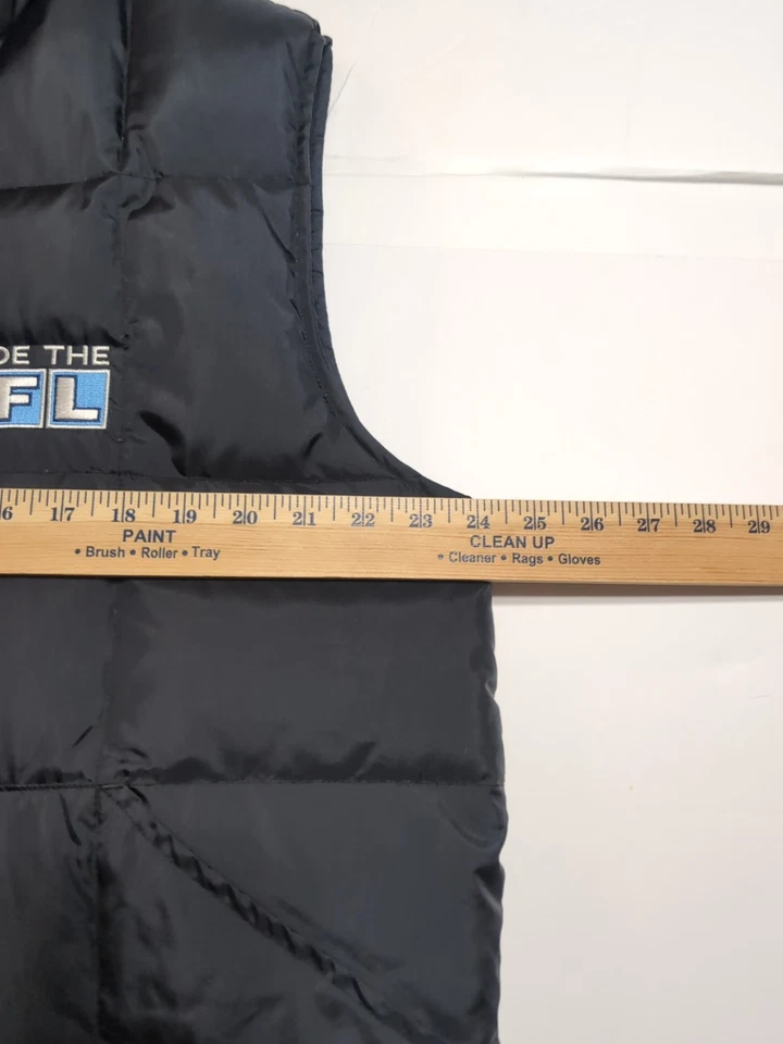 Vintage 90s HBO Inside The NFL Down Vest L Black Blue – Promo Sports RARE - Image 4 of 4