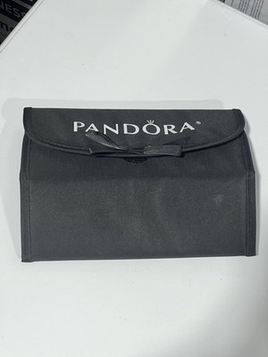 PANDORA Makeup Jewelry Bag Travel Cosmetic Case Roll Up 4 Zip Pockets