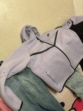 Nike Men s Gray/Black Solid Fleece Full-Zip H...