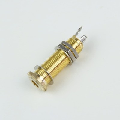 Cylinder Flush Mount Stereo 1/4  Output Jack for Guitar or Bass, Gold Plated