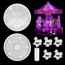 1 Set Carousel Silicone Mold Epoxy Resin Casting Mould DIY Kids Toys Gift Craft