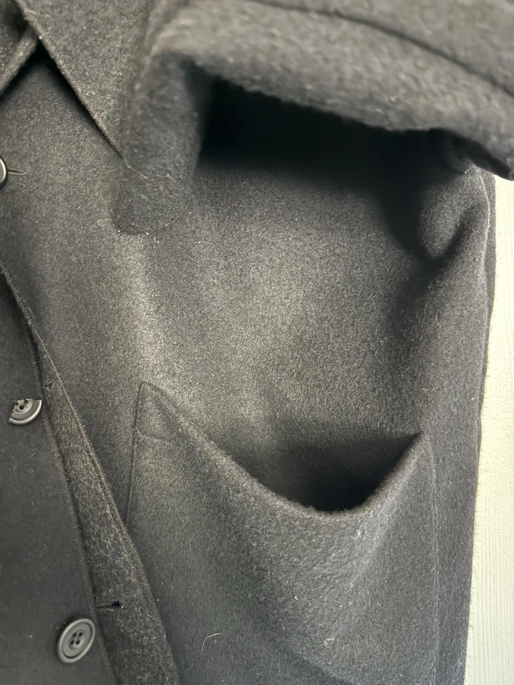 Eskandar Black Wool Cashmere Coat Neiman Marcus O One Size Made in England - Image 4 of 4