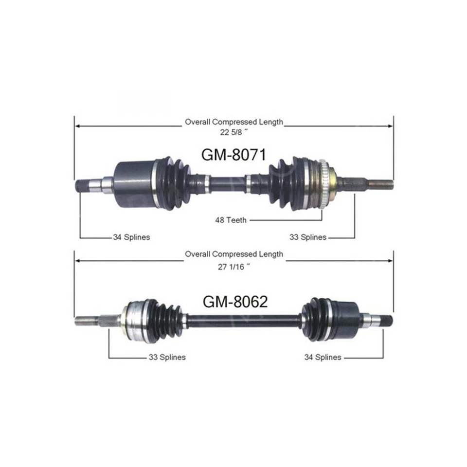 2 TrakMotive Front CV Axle Shaft Fits 1988-1989 Pontiac Grand Am - Image 2 of 4