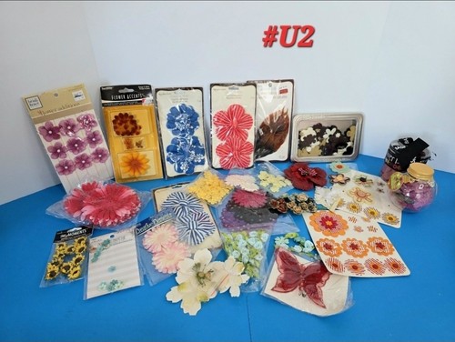 VTG HTF PRIMA RECOLLECTIONS FLOWERS HUGE LOT SCRAPBOOK EMBELLISHMENTS CRAFTS