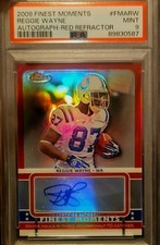 2009 Finest Reggie Wayne Autograph Red Refractor  1/5 *POP 1* 🔥Highest Graded🔥