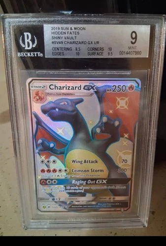 Pokémon Charizard GX SV49/SV94 Hidden Fates Shiny Vault Holo BGS 9 Mint 2019