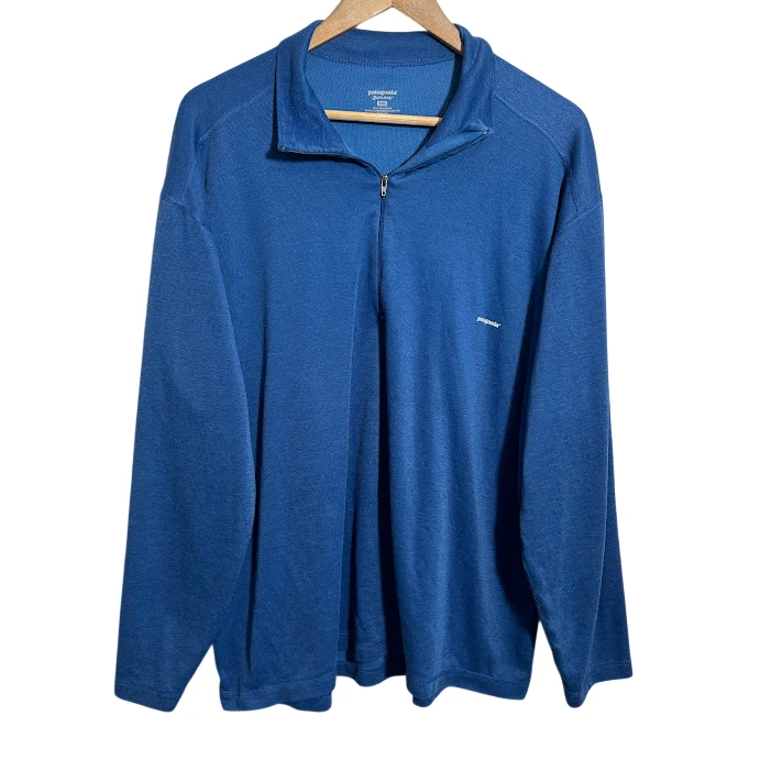 Patagonia Men's XXL Capilene Baselayer 1/4 Zip Shirt MW Zip-T Blue 44263