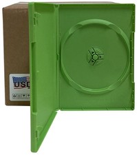 USDISC DVD Cases Standard 14mm Premium, Single 1 Disc Green Lot