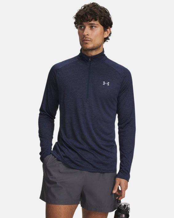 UA Tech Men's 1/2 Zip Long Sleeve Academy / Steel 409 Size M