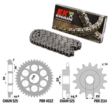 Ducati Streetfighter V2 1099 2010-2013 Chain Crown Sprocket Kit 525 PBR EK1321G