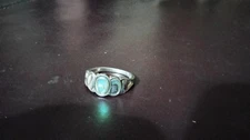 Sterling silver abalone show ring size 7 Ruby Lane
