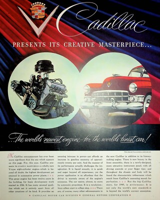 Original 1949 Cadillac Ad: Cadillac Sedan, & its creative Masterpiece...