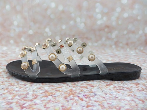 ANN MORE HAWAII Jelly Sandalo Donna Jelly Scarpe Perla Cinturini Spiccati Slide - Foto 8 di 12