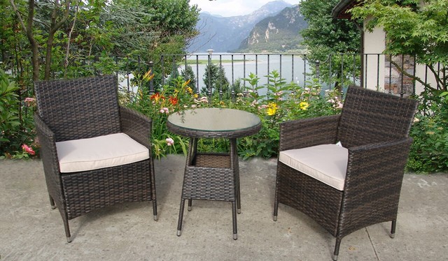 Uk Leisure World New Bistro 2 4 6 Seater Rattan Wicker Dining Outdoor Garden Furniture Set Dark Brown 4 Seater Garden Furniture Sets Garden Outdoors