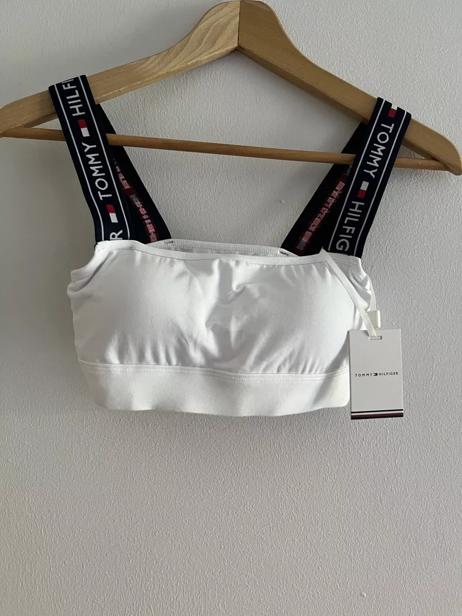 Bande de ruban ruban logo blanc Tommy Hilfiger Bralette pour femme extra petite