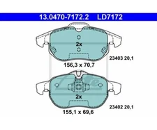 Brake pad set, disc brake ATE ceramic ATE 13.0470-7172.2