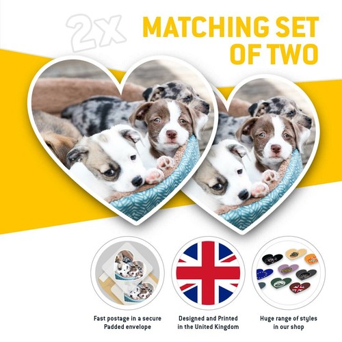 2 x Heart Stickers 15 cm - Adorable Pet Dog Puppies Animals Cute #8428 - Bild 2 von 8